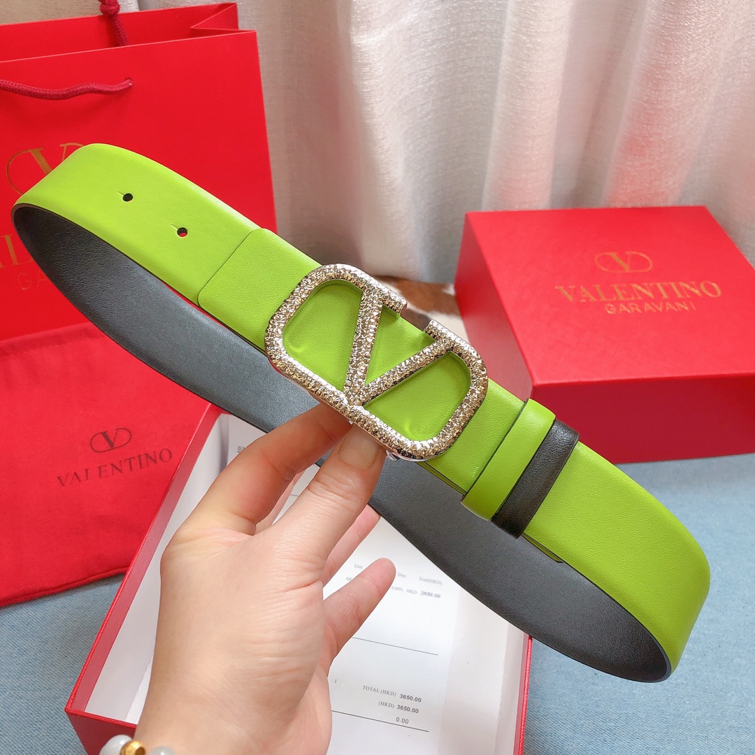 REVERSIBLE VLOGO SIGNATURE BELT IN GLOSSY CALFSKIN 40MM