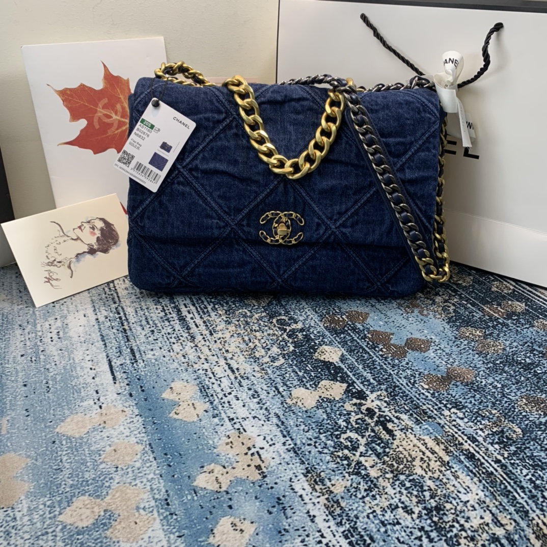 AS1162 chanel 19 large flap bag, CHANEL HANDBAGS
