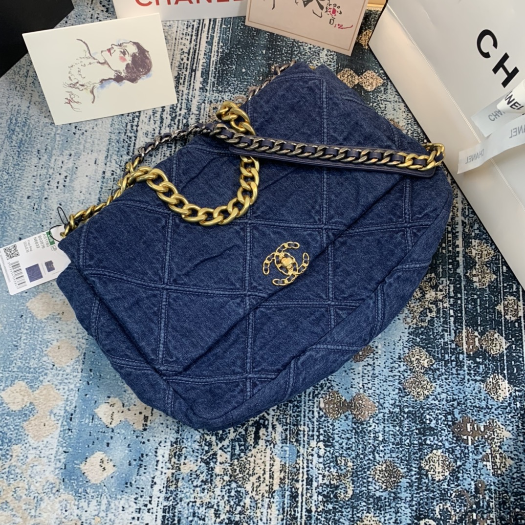 AS1162 chanel 19 large flap bag, CHANEL HANDBAGS