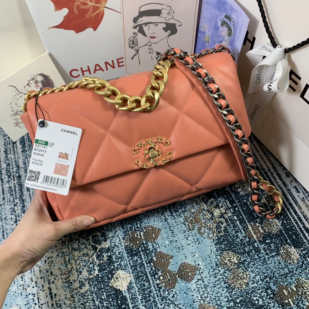 AS1161 chanel 19 large flap bag, CHANEL HANDBAGS