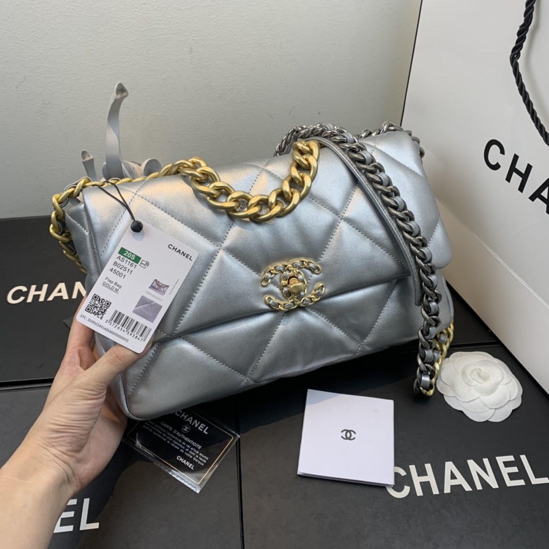 AS1161 chanel 19 large flap bag, CHANEL HANDBAGS