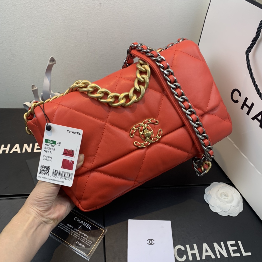 AS1161 chanel 19 large flap bag, CHANEL HANDBAGS