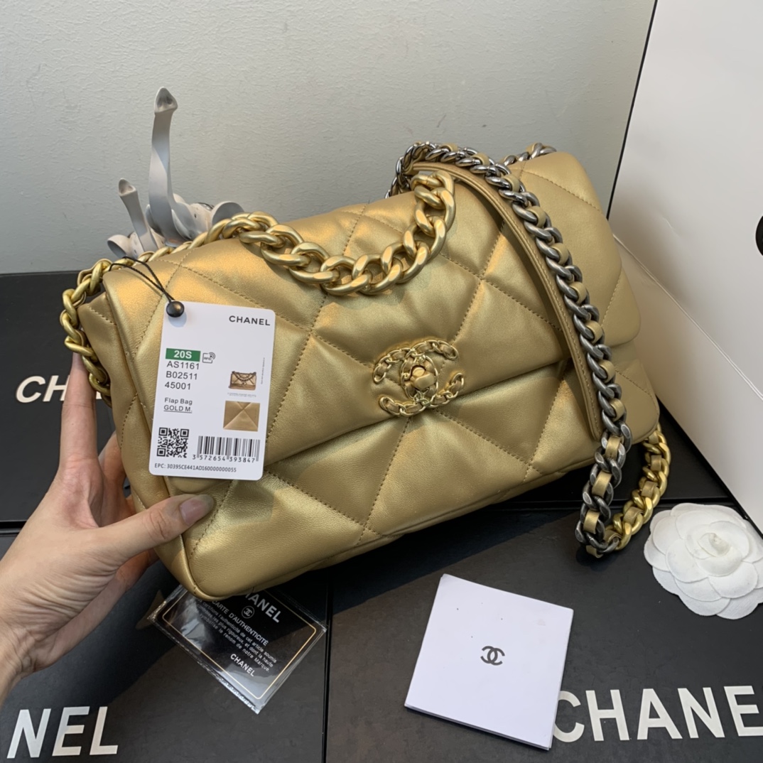 AS1161 chanel 19 large flap bag, CHANEL HANDBAGS