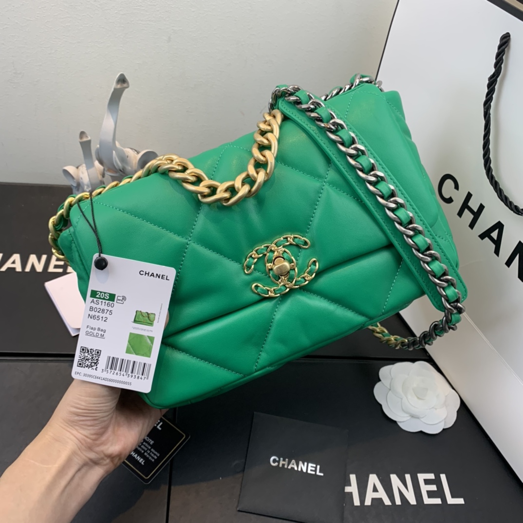 AS1160 chanel 19 small flap bag, CHANEL HANDBAGS