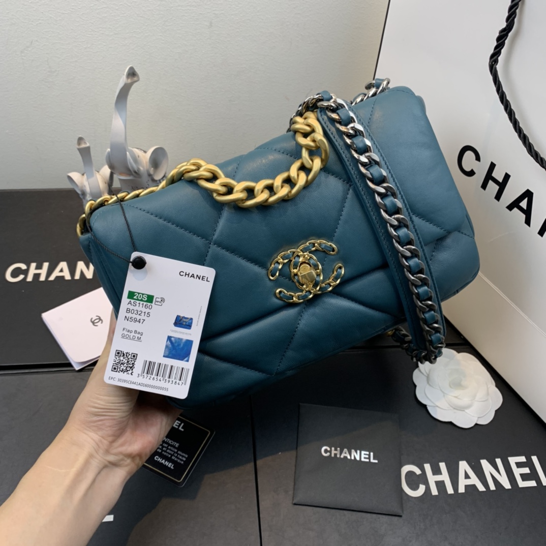 AS1160 chanel 19 small flap bag, CHANEL HANDBAGS
