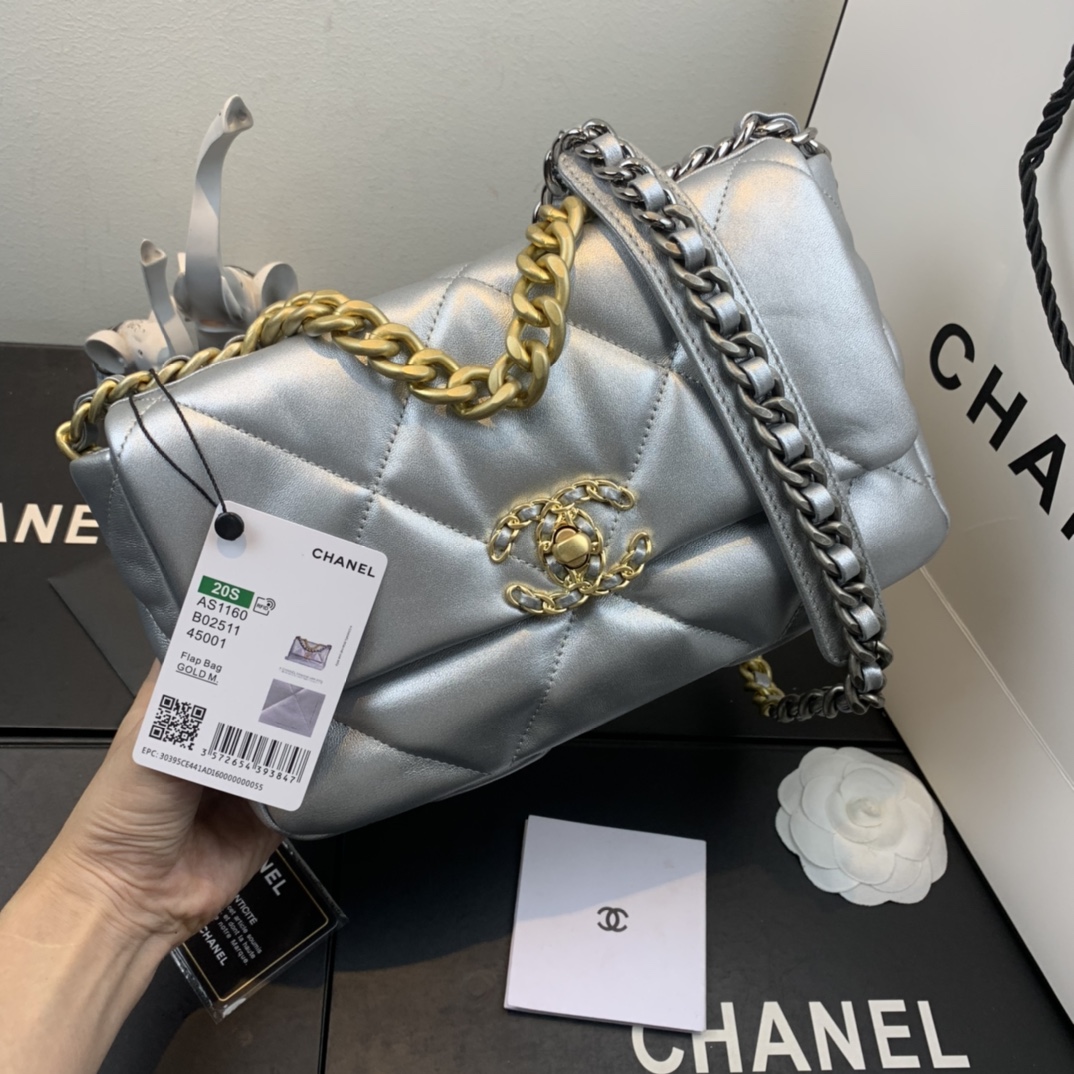 AS1160 chanel 19 small flap bag, CHANEL HANDBAGS