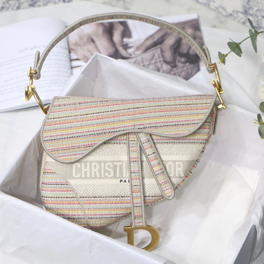 SADDLE ORIGINAL DIOR OBLIQUE EMBROIDERED CANVAS BAG, DIOR SHOULDER BAG