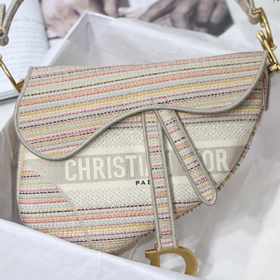 SADDLE ORIGINAL DIOR OBLIQUE EMBROIDERED CANVAS BAG, DIOR SHOULDER BAG