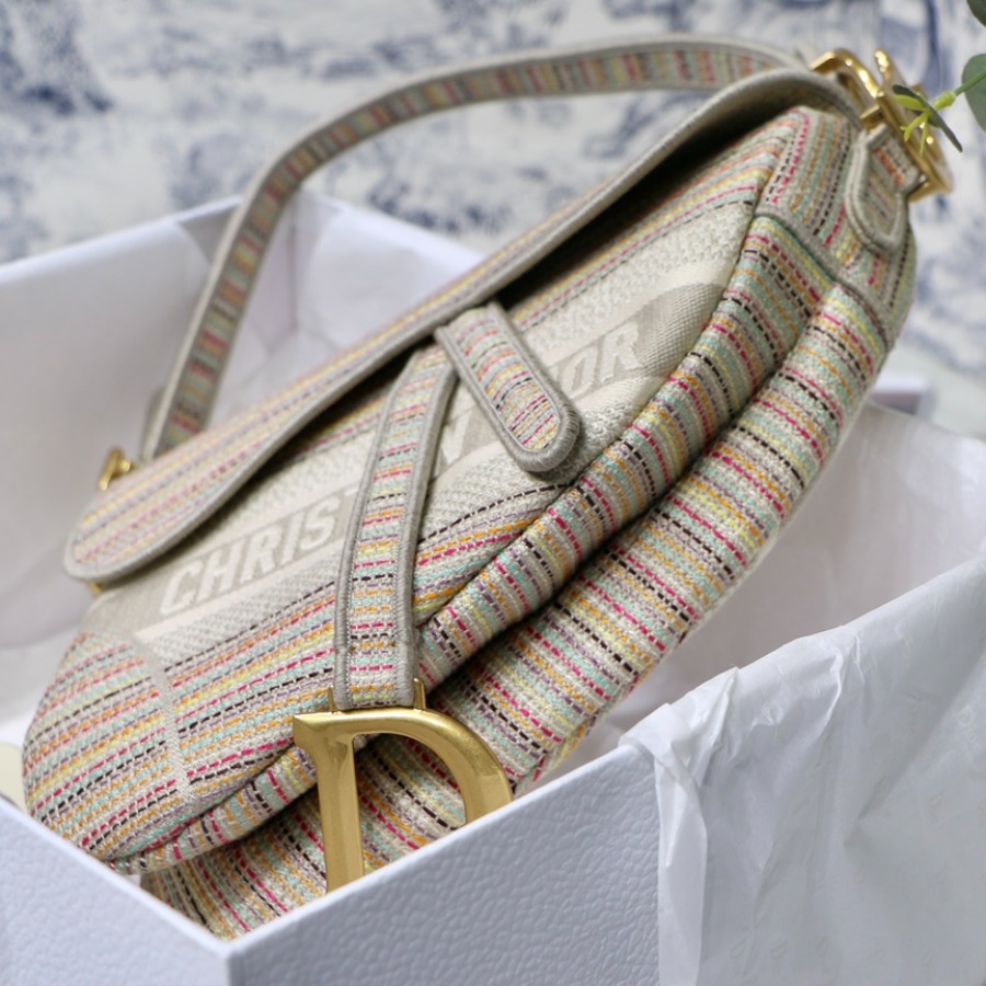 SADDLE ORIGINAL DIOR OBLIQUE EMBROIDERED CANVAS BAG, DIOR SHOULDER BAG