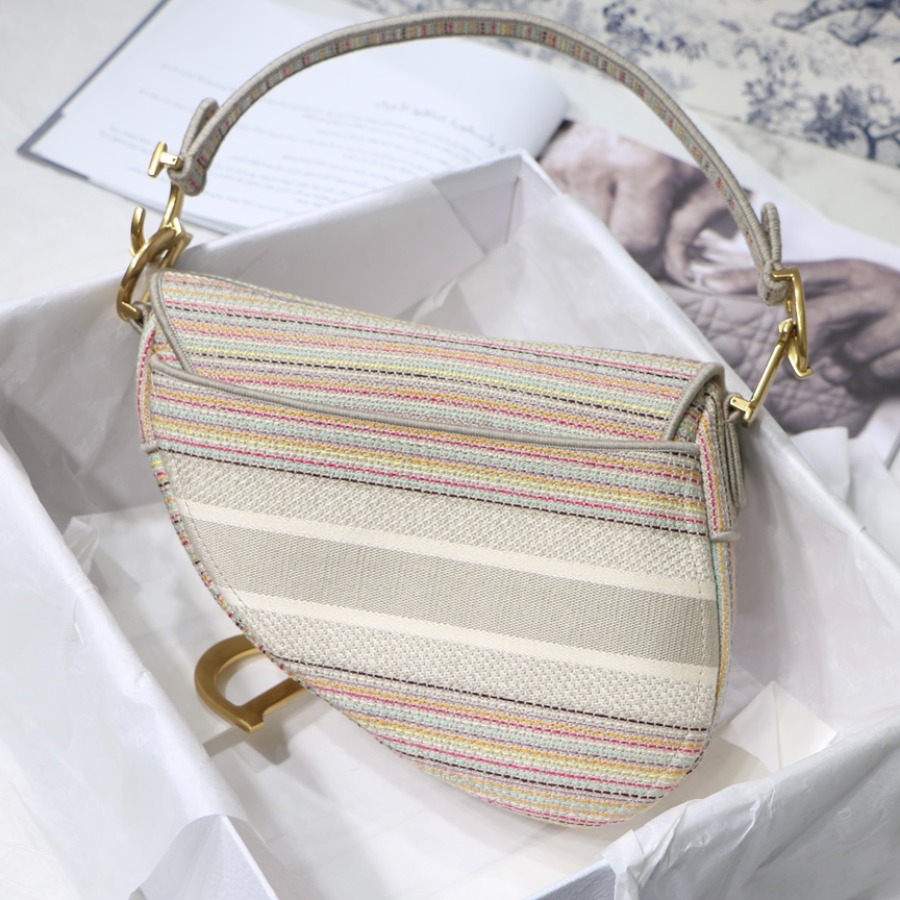 SADDLE ORIGINAL DIOR OBLIQUE EMBROIDERED CANVAS BAG, DIOR SHOULDER BAG