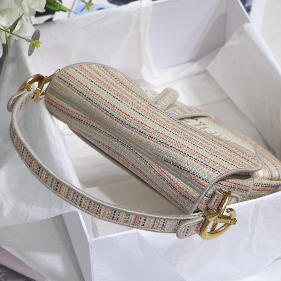 SADDLE ORIGINAL DIOR OBLIQUE EMBROIDERED CANVAS BAG, DIOR SHOULDER BAG