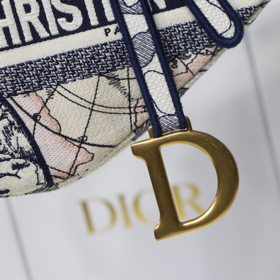 SADDLE ORIGINAL DIOR OBLIQUE EMBROIDERED CANVAS BAG, DIOR SHOULDER BAG