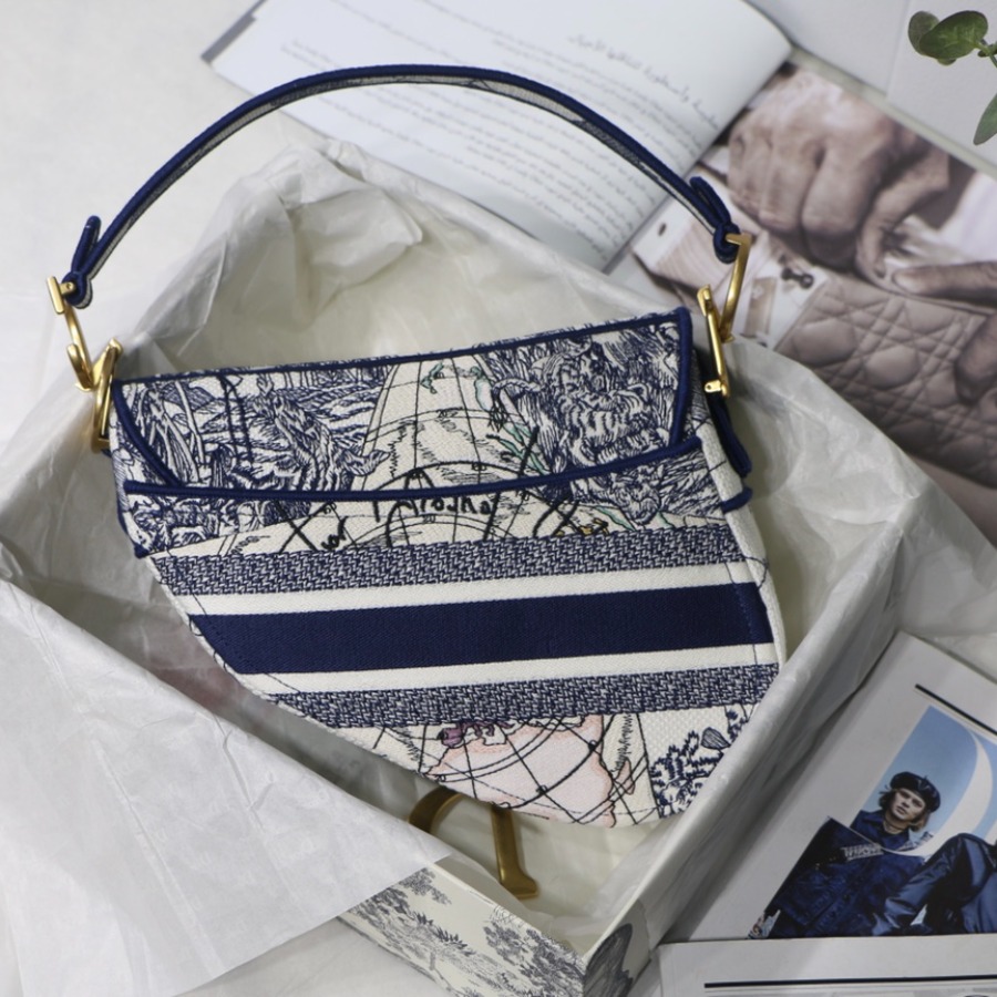 SADDLE ORIGINAL DIOR OBLIQUE EMBROIDERED CANVAS BAG, DIOR SHOULDER BAG