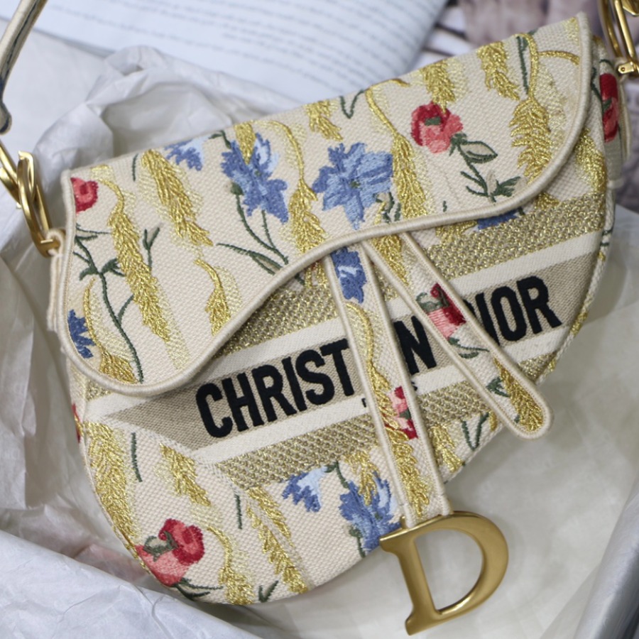 SADDLE ORIGINAL DIOR OBLIQUE EMBROIDERED CANVAS BAG, DIOR SHOULDER BAG