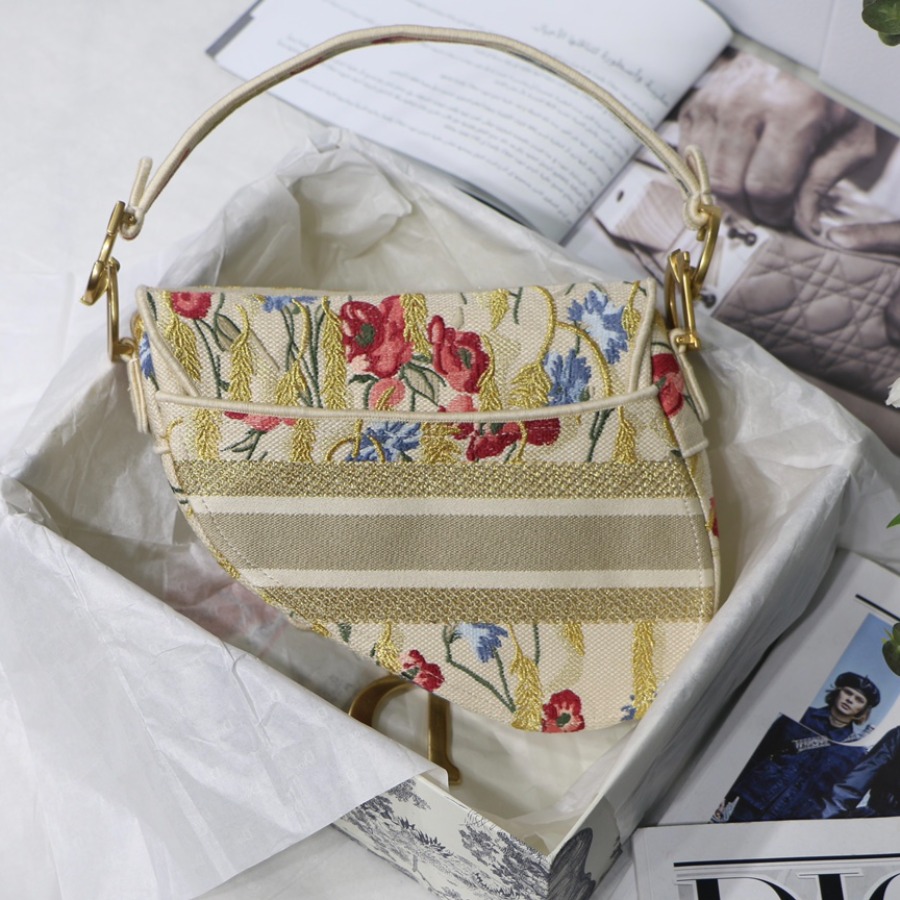 SADDLE ORIGINAL DIOR OBLIQUE EMBROIDERED CANVAS BAG, DIOR SHOULDER BAG
