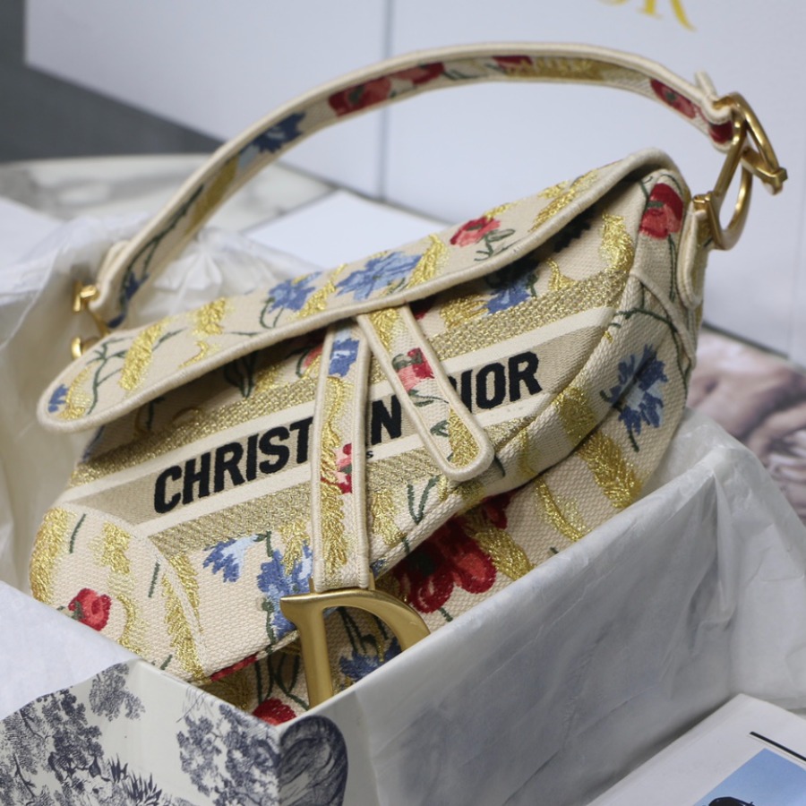 SADDLE ORIGINAL DIOR OBLIQUE EMBROIDERED CANVAS BAG, DIOR SHOULDER BAG