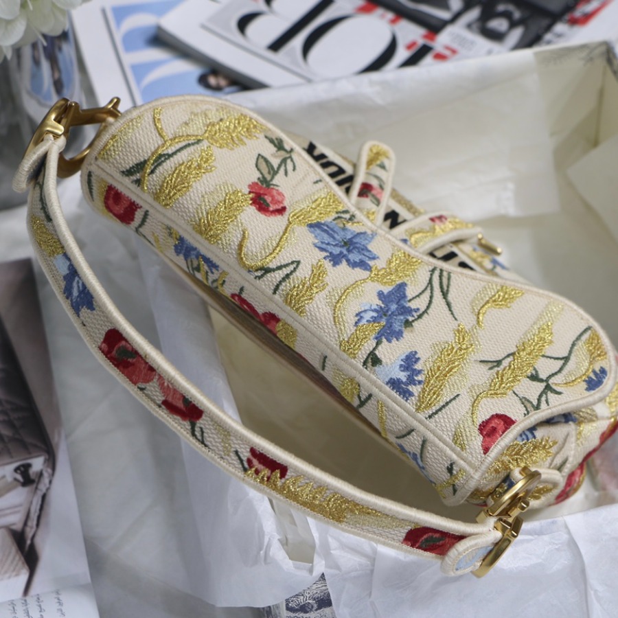 SADDLE ORIGINAL DIOR OBLIQUE EMBROIDERED CANVAS BAG, DIOR SHOULDER BAG