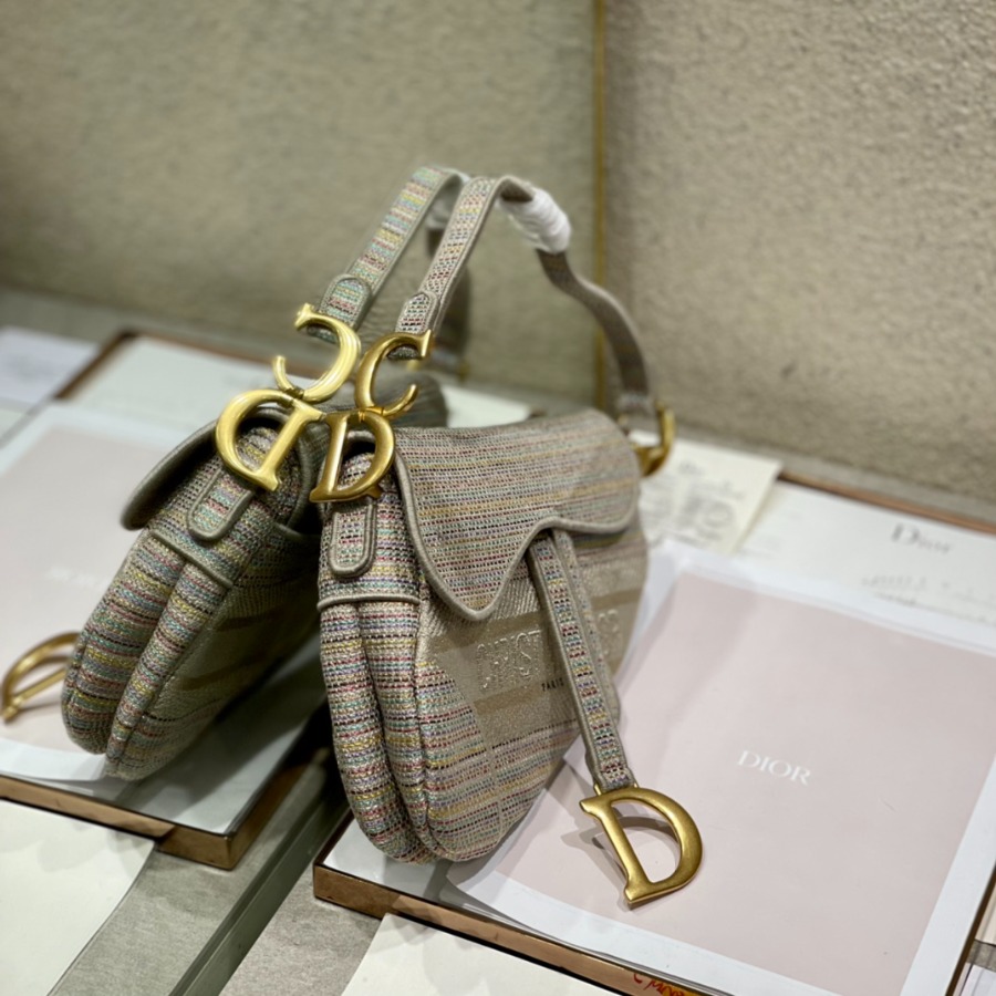 SADDLE ORIGINAL DIOR OBLIQUE EMBROIDERED CANVAS BAG, DIOR SHOULDER BAG
