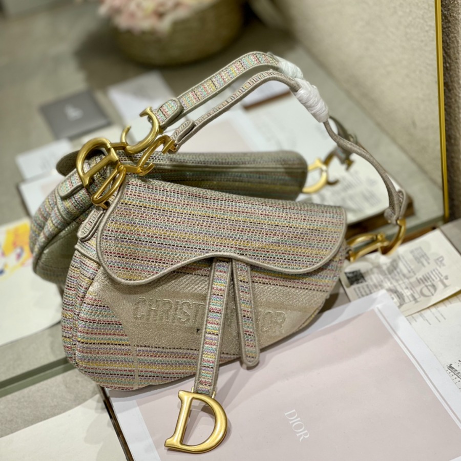 SADDLE ORIGINAL DIOR OBLIQUE EMBROIDERED CANVAS BAG, DIOR SHOULDER BAG