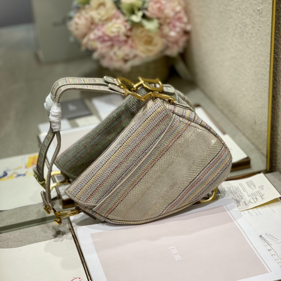 SADDLE ORIGINAL DIOR OBLIQUE EMBROIDERED CANVAS BAG, DIOR SHOULDER BAG
