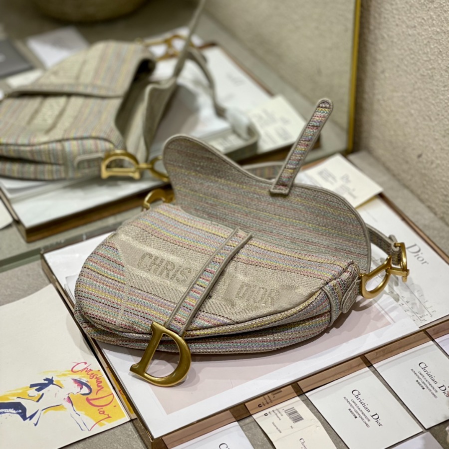 SADDLE ORIGINAL DIOR OBLIQUE EMBROIDERED CANVAS BAG, DIOR SHOULDER BAG
