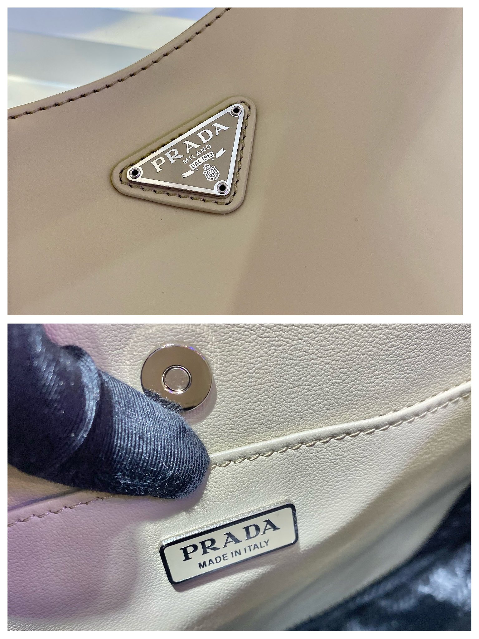 Prada Cleo brushed leather shoulder bag
