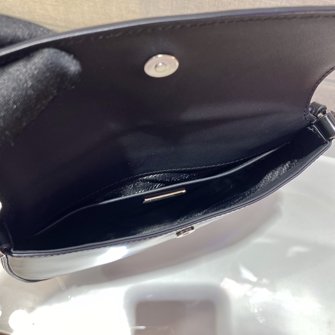 Prada Cleo brushed leather shoulder bag with flap