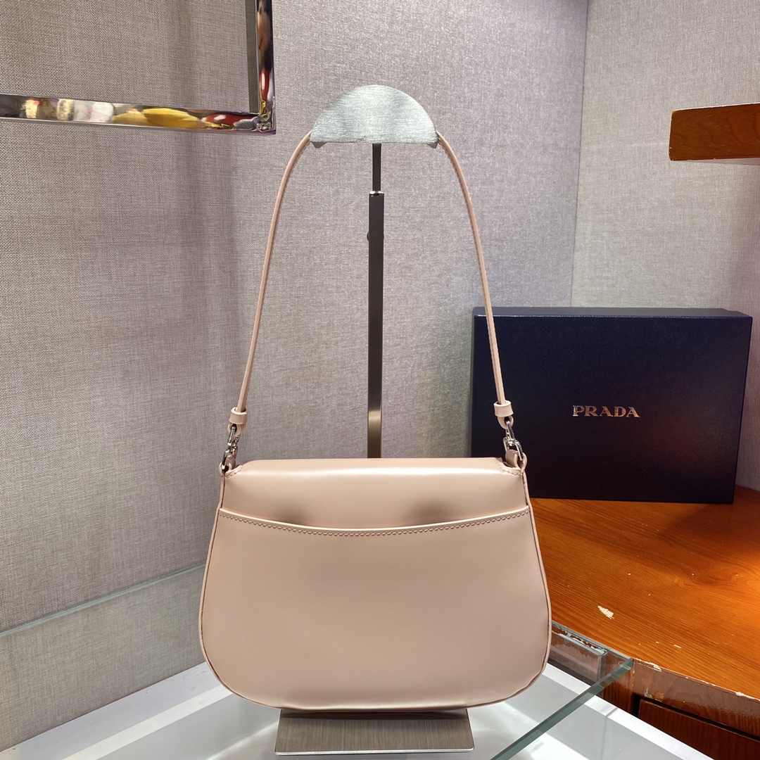 Prada Cleo brushed leather shoulder bag with flap
