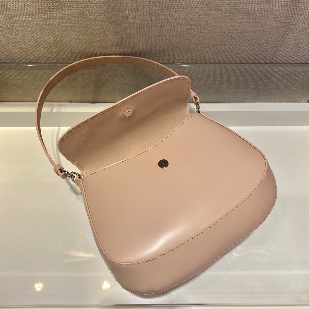 Prada Cleo brushed leather shoulder bag with flap