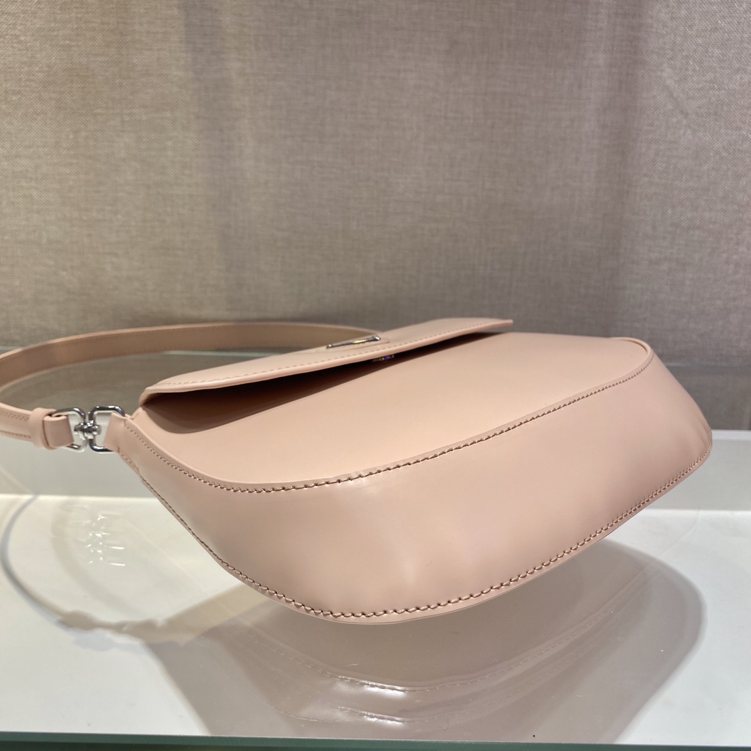 Prada Cleo brushed leather shoulder bag with flap