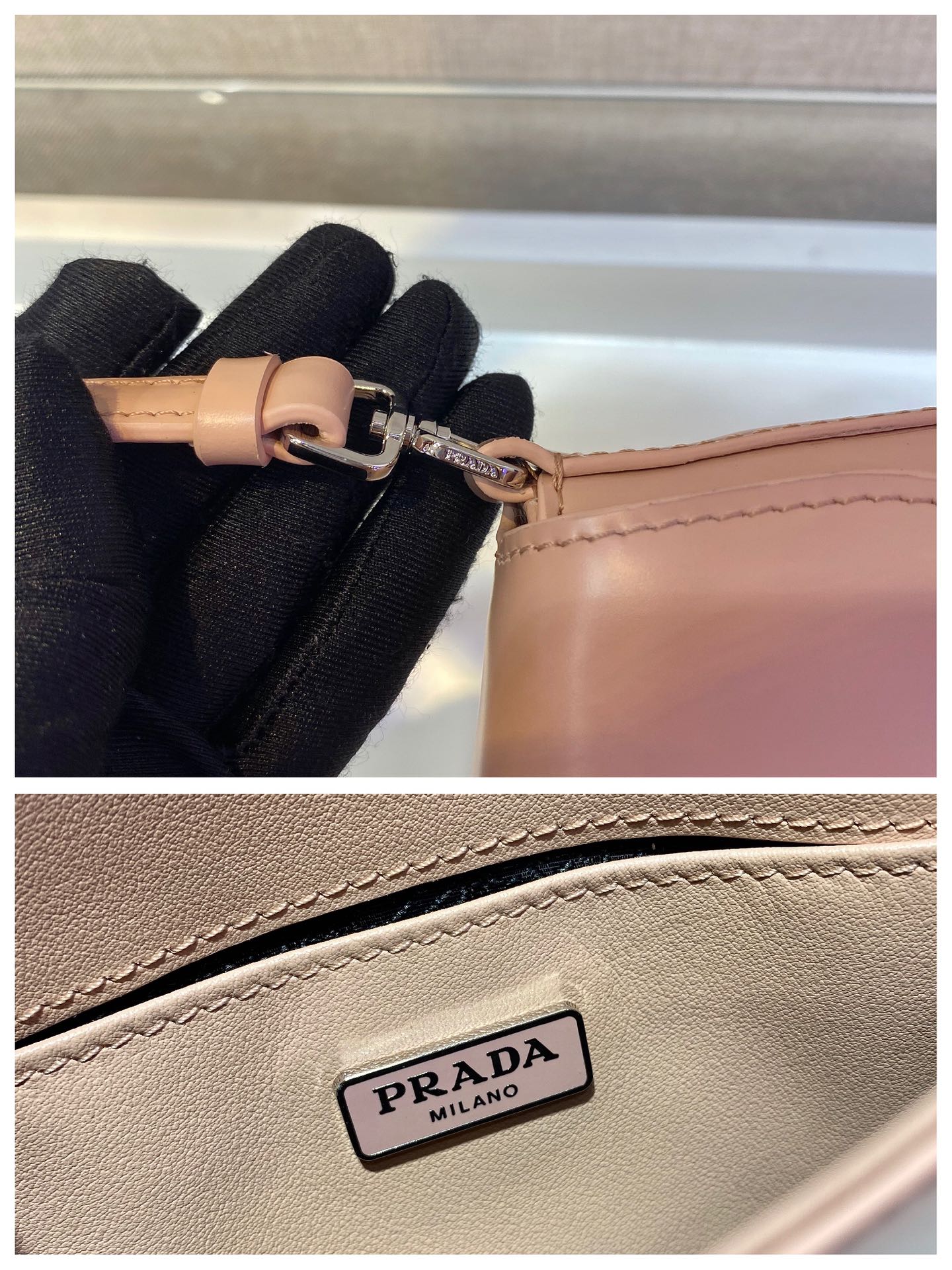 Prada Cleo brushed leather shoulder bag with flap