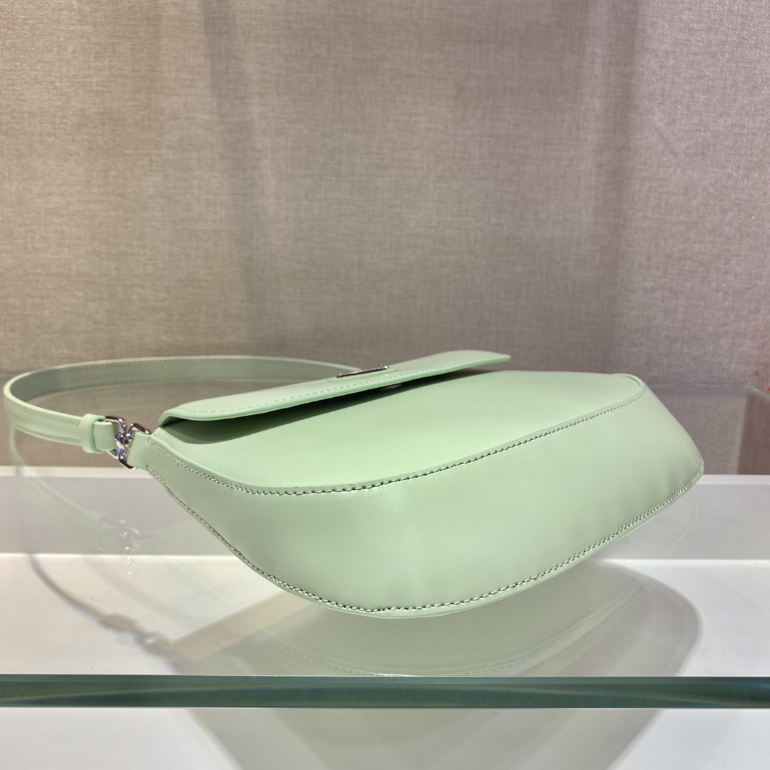 Prada Cleo brushed leather shoulder bag with flap