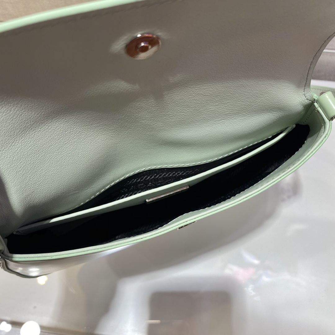 Prada Cleo brushed leather shoulder bag with flap