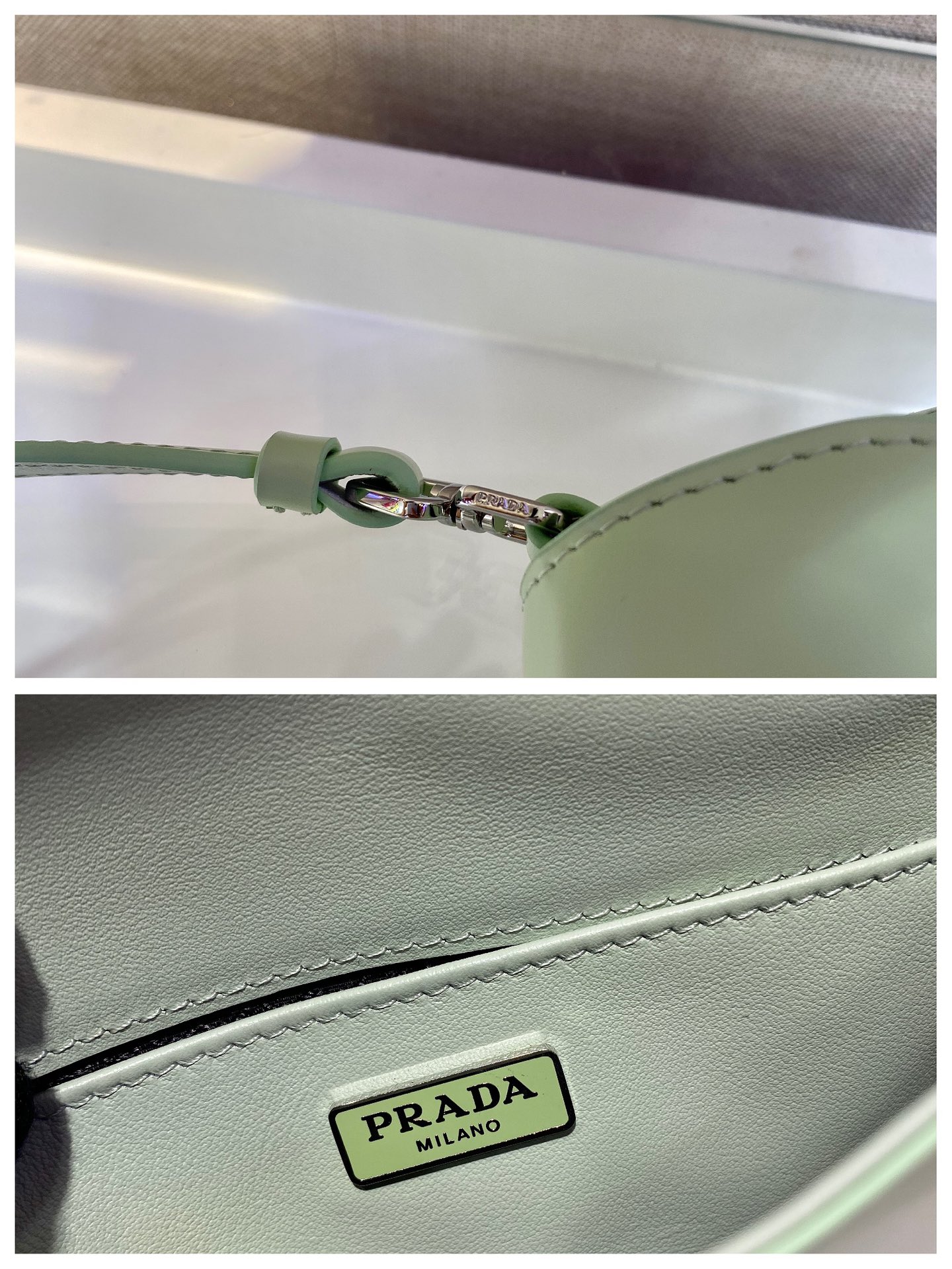 Prada Cleo brushed leather shoulder bag with flap