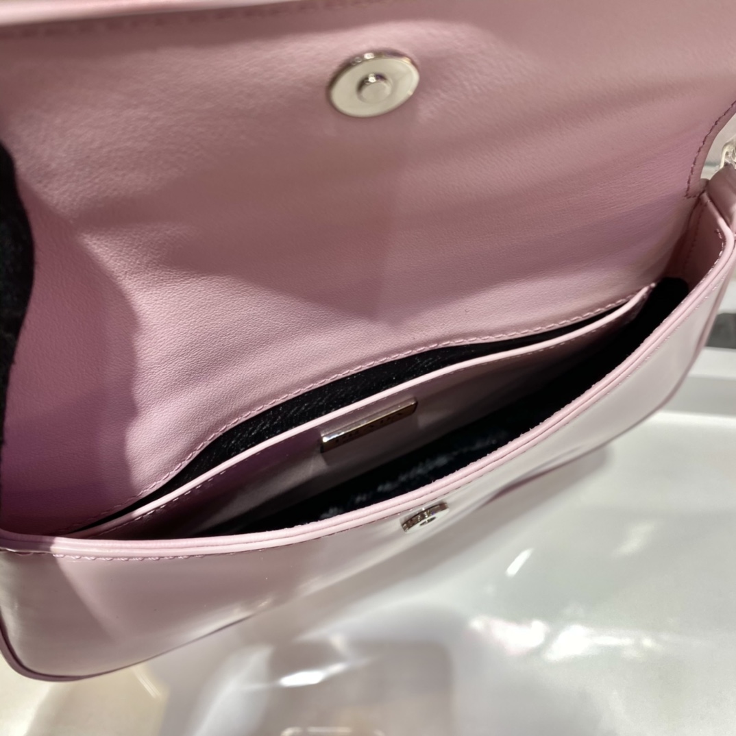 Prada Cleo brushed leather shoulder bag with flap
