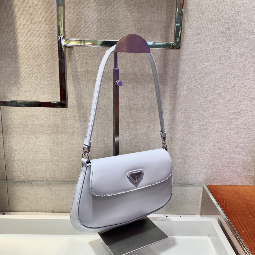 Prada Cleo brushed leather shoulder bag with flap