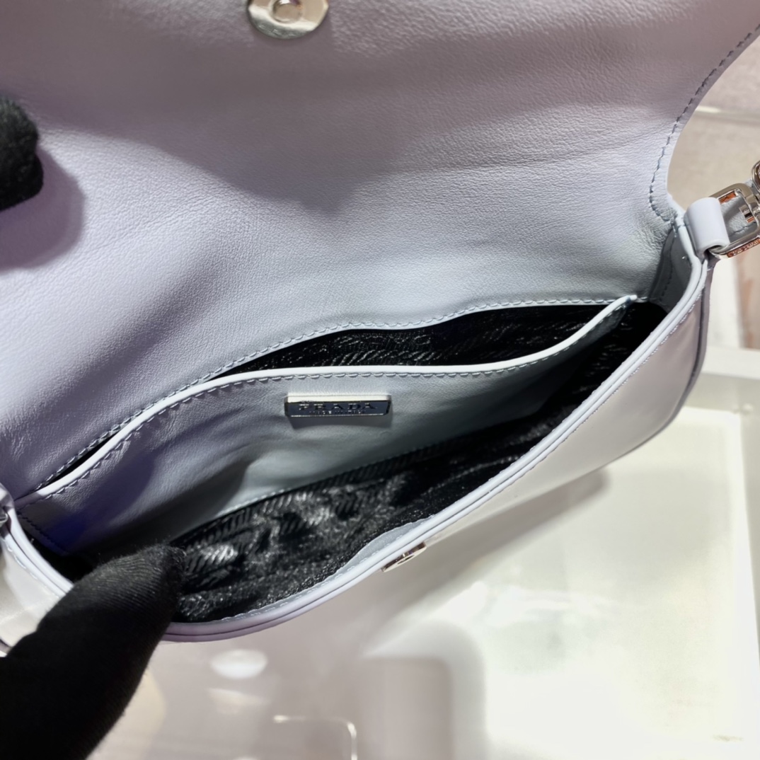 Prada Cleo brushed leather shoulder bag with flap