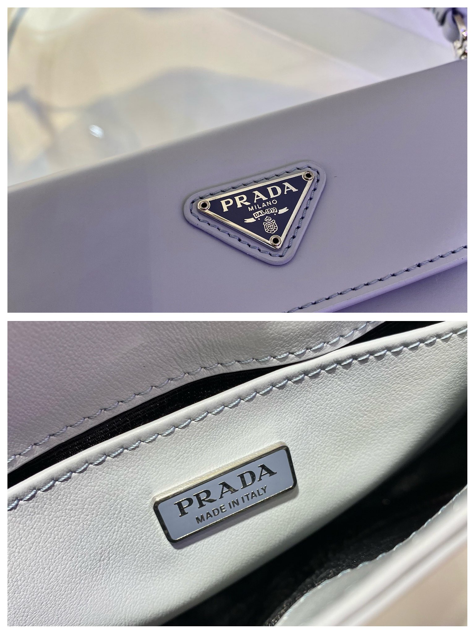 Prada Cleo brushed leather shoulder bag with flap