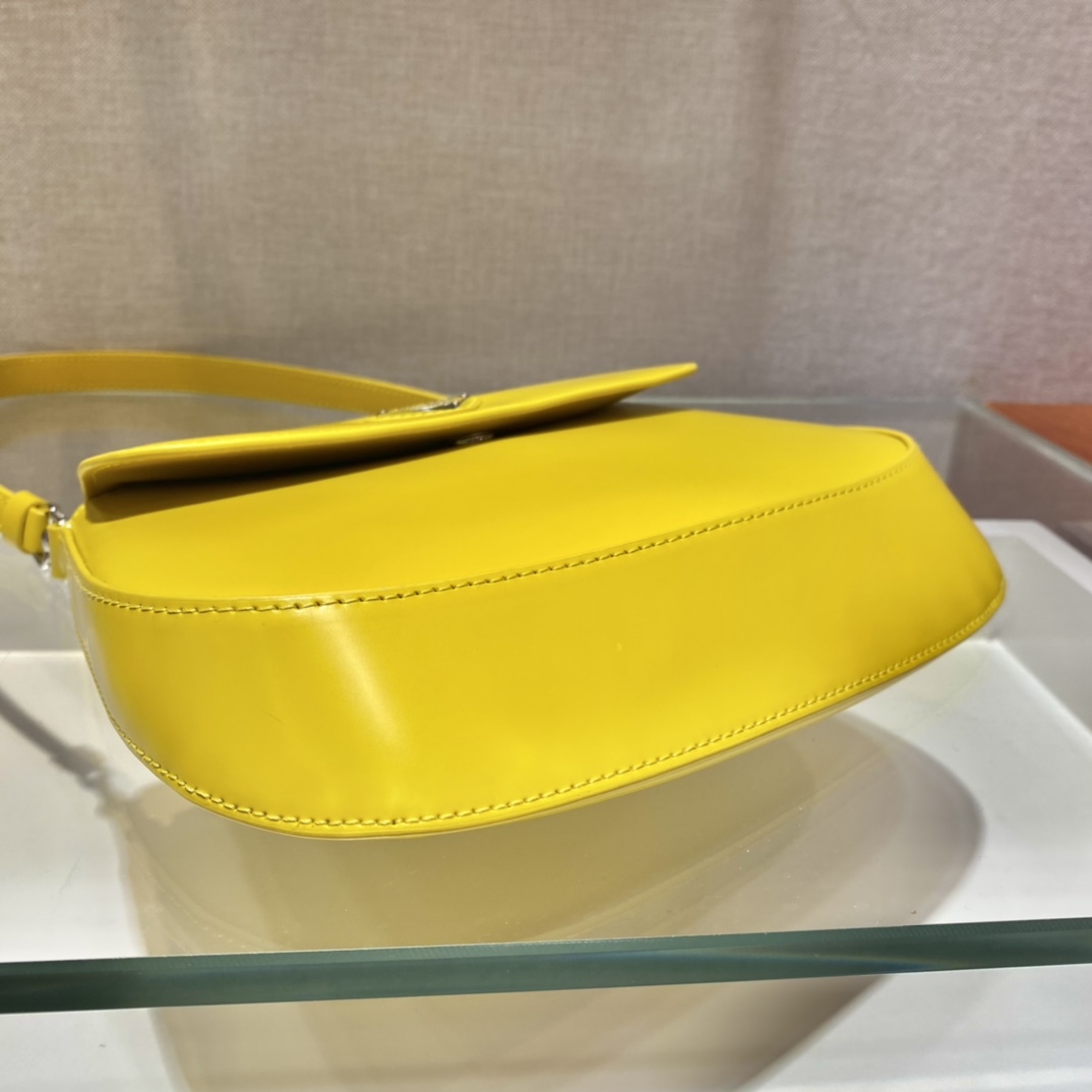 Prada Cleo brushed leather shoulder bag with flap
