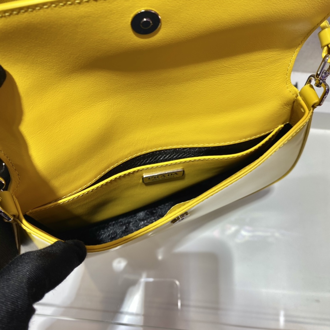 Prada Cleo brushed leather shoulder bag with flap