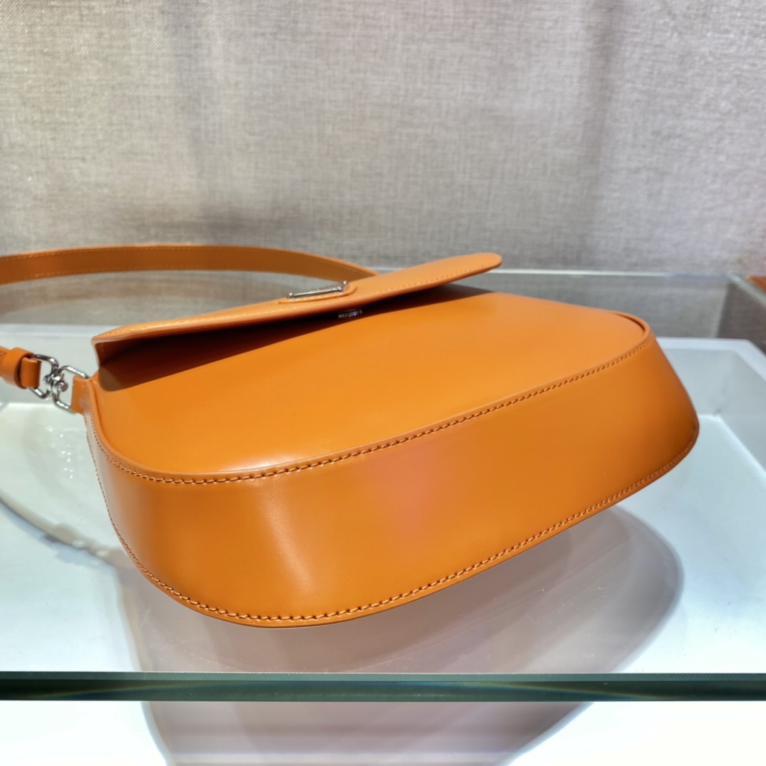 Prada Cleo brushed leather shoulder bag with flap