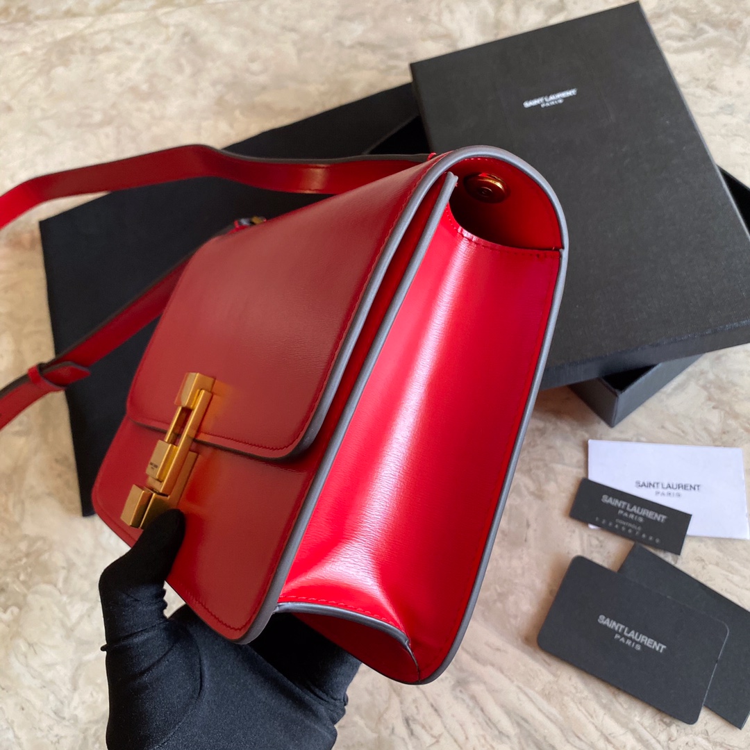 LE CARRE SATCHEL IN BOX SAINT LAURENT LEATHER