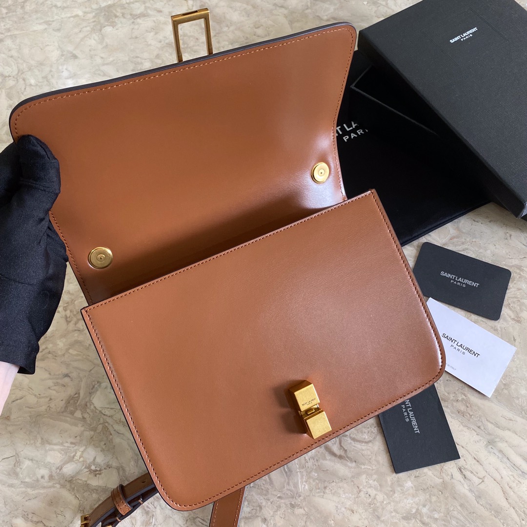 LE CARRE SATCHEL IN BOX SAINT LAURENT LEATHER