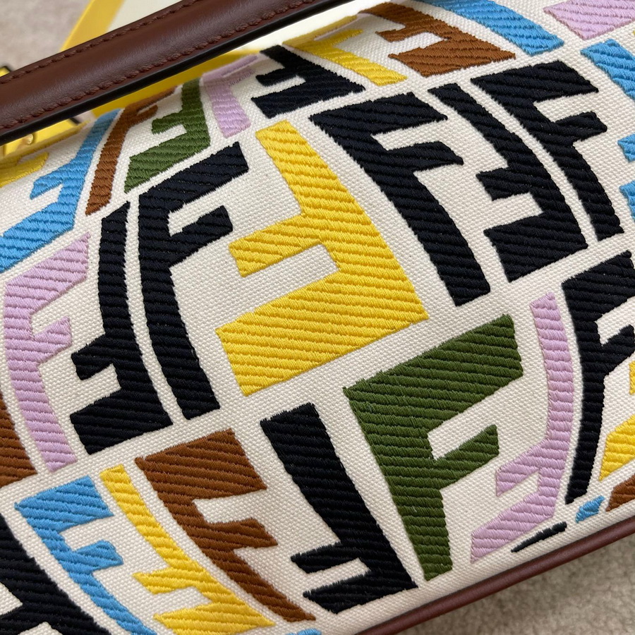 FENDI BAGUETTE, Multicolor embroidered canvas bag