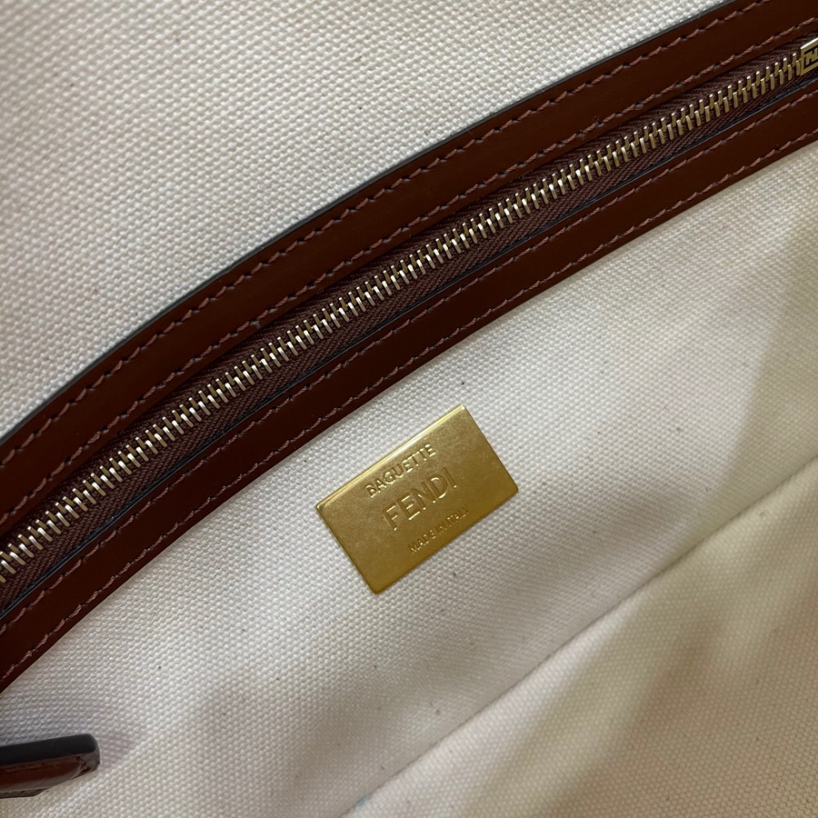 FENDI BAGUETTE, Multicolor embroidered canvas bag