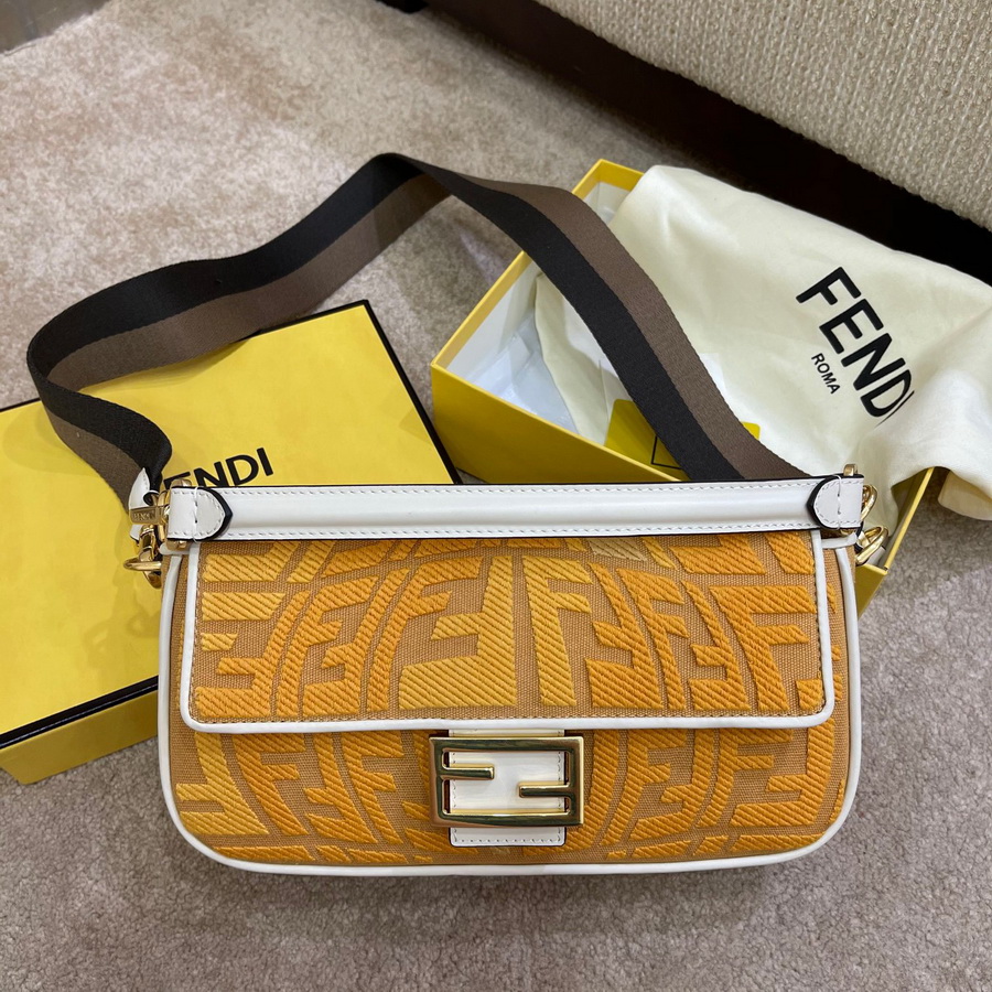 FENDI BAGUETTE, Multicolor embroidered canvas bag