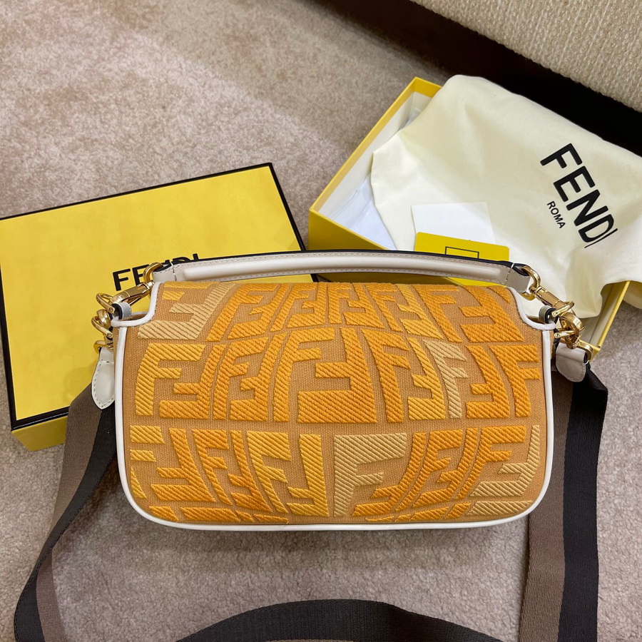 FENDI BAGUETTE, Multicolor embroidered canvas bag