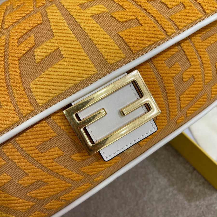 FENDI BAGUETTE, Multicolor embroidered canvas bag