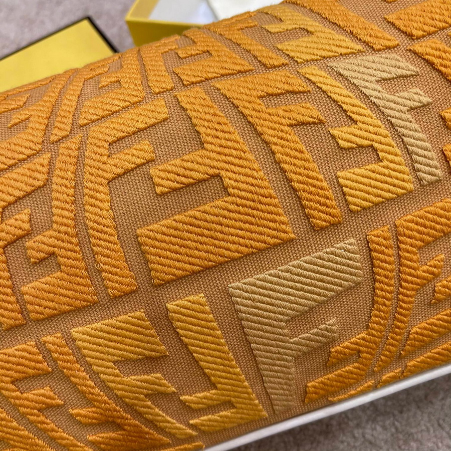 FENDI BAGUETTE, Multicolor embroidered canvas bag