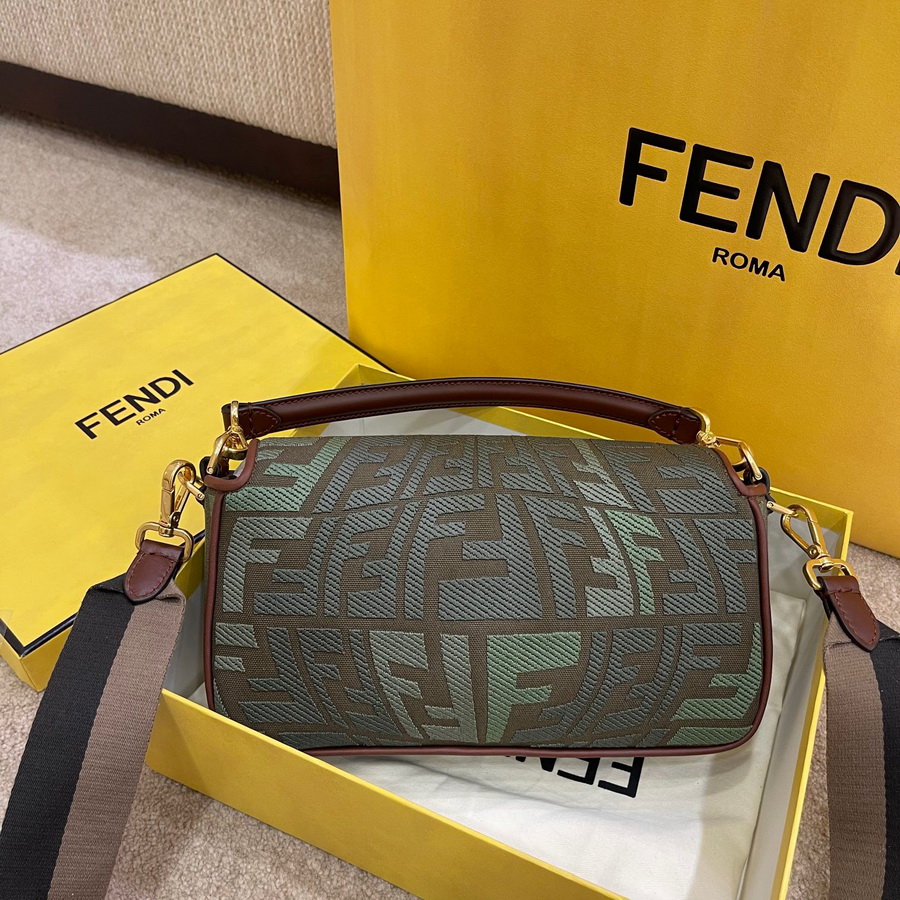 FENDI BAGUETTE, Multicolor embroidered canvas bag